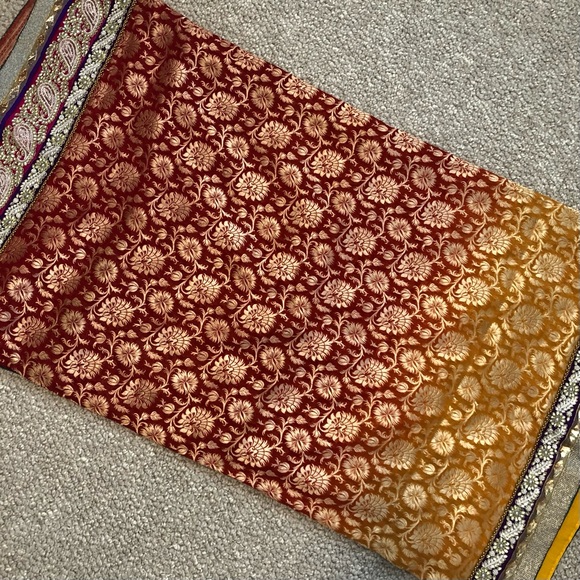 Indian Red and Yellow Sari - Picture 2 of 13